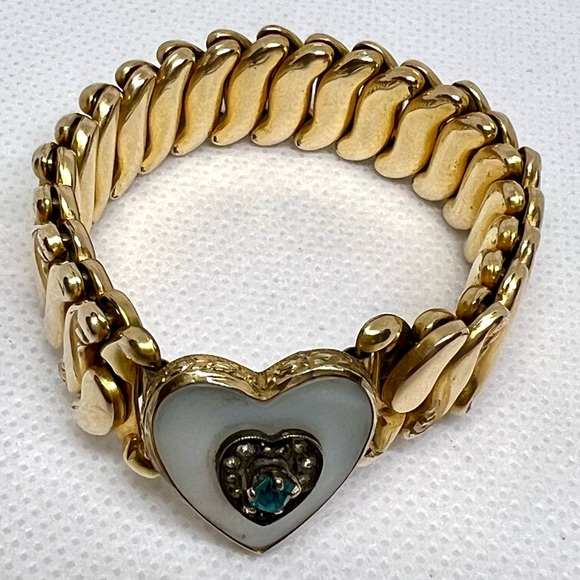 SOLD Vintage Sweetheart Bracelet B&N Bugnee & Niles Gold Filled Mother of Pearl - Picture 6 of 15